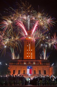 UT Tower with Fireworks