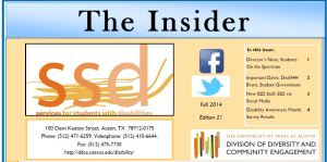 Front page view of SSD newsletter 