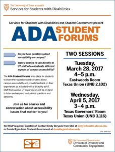 2017 SSD ADA forum flyer