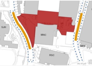 Alternate routes for south side of stadium