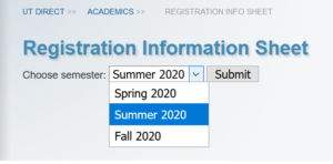 Screenshot of RIS with Summer 2020 highlighted