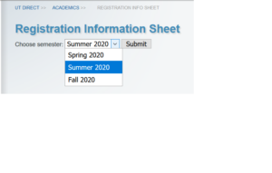 Screenshot of RIS selecting Summer 2020
