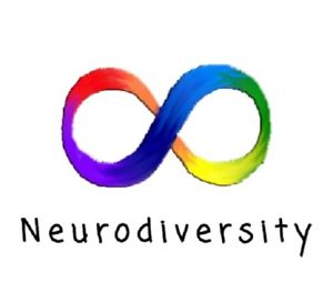 multicolord infinity symbol w neurodiversity underneath