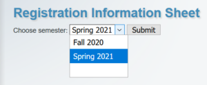 Choose Semester Spring 2021