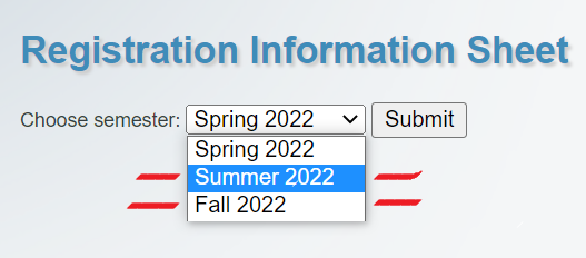 RIS page with Summer and Fall 2022 highlighted