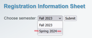 Drop Down with Selection of Spring 2024
